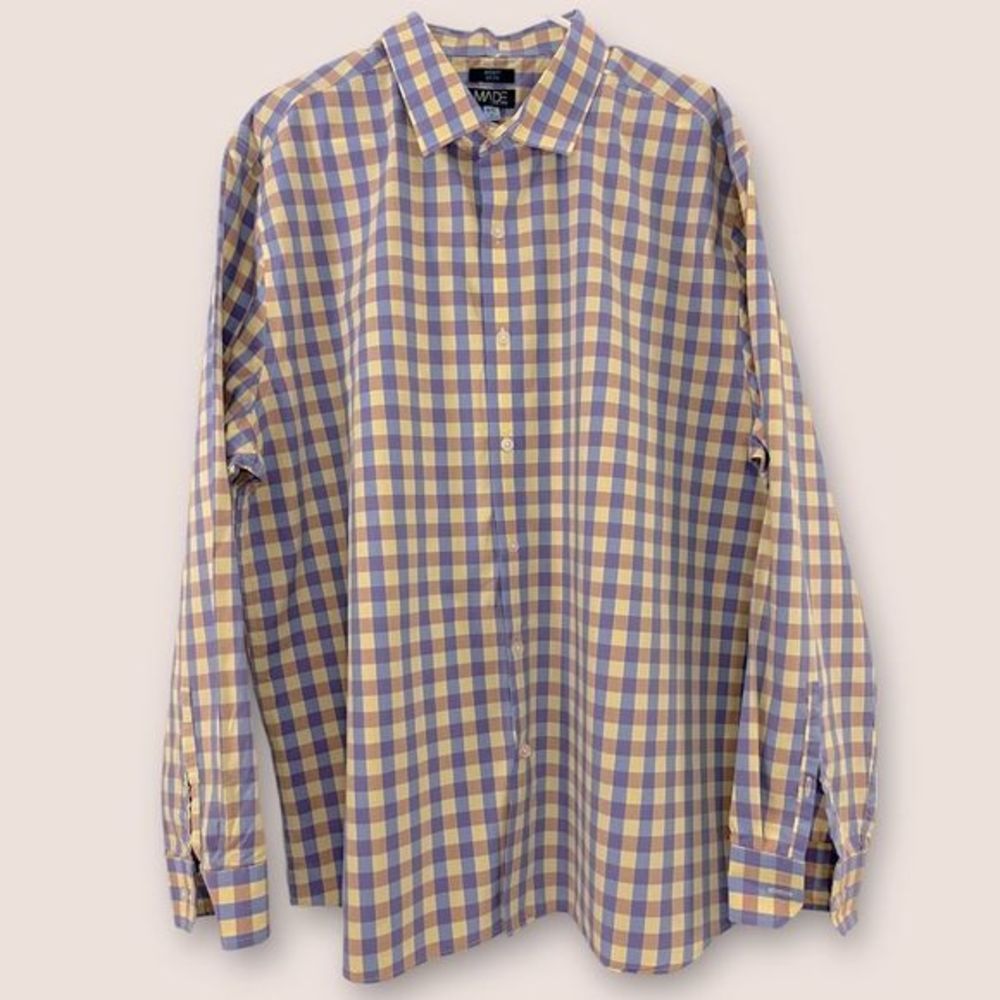 Made Mens Cam Newton Modern Fit Non Iron Dress Shirt‎ Size XXL